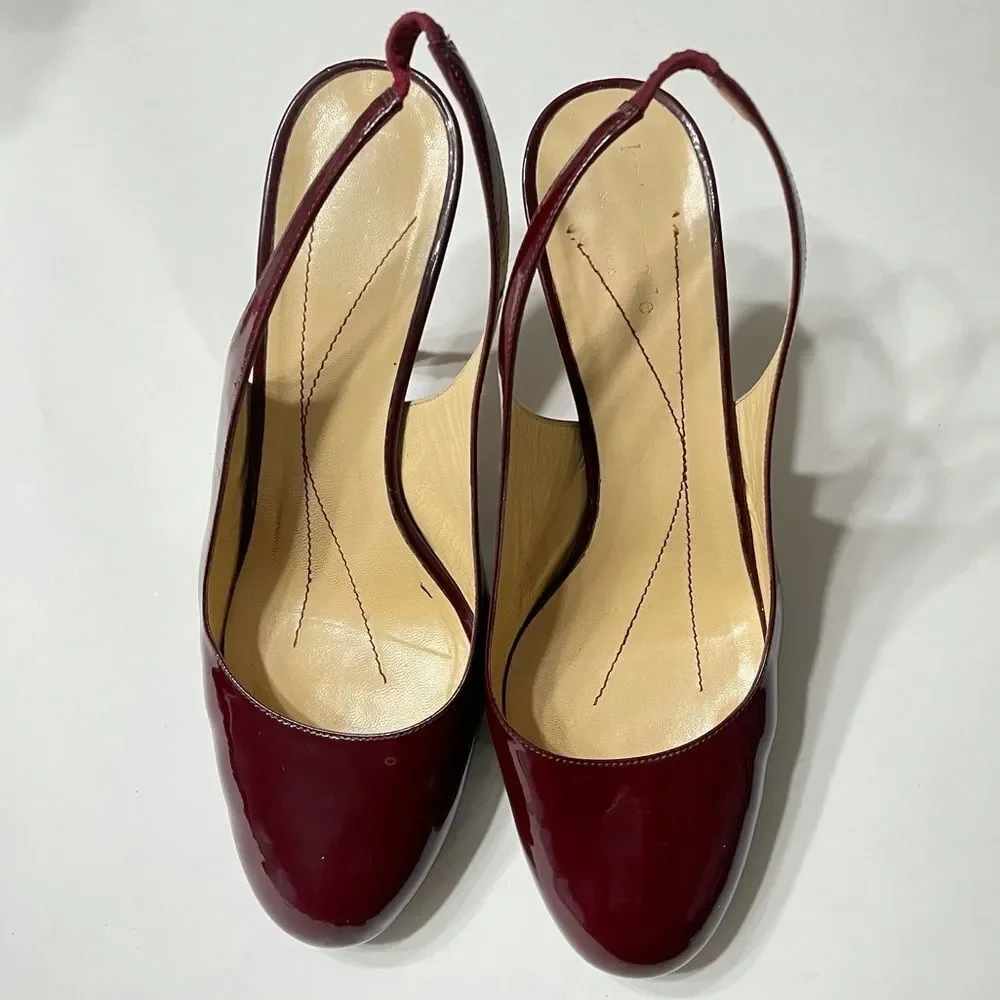 Kate Spade Maroon Patent Leather‎ Slingback Heels